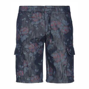 LIU •JO Mens Floral Blue Denim Jean Shorts 30 NWT